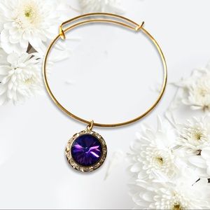 Purple Swarovski crystal bangle bracelet